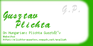 gusztav plichta business card